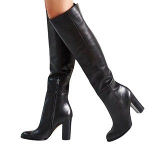 Sam Edelman Foster Black Calf Leather Tall Knee High Boots 6
